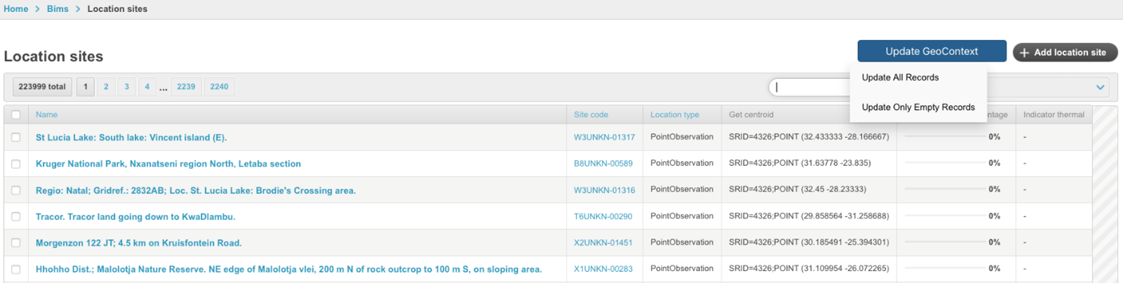 Location sites 2