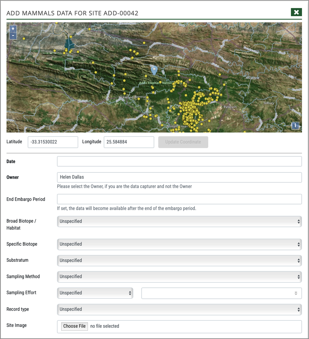 Site Biodiversity Data 6